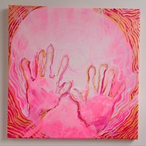 528 hz frequency painting. Original. LOVE YOURSELF ANGEL energetically charged*